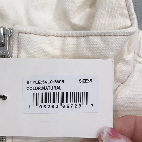 LNDN London  Natural 1/4 Zip  Pullover Oversized Denim Jacket Size Small New - Picture 3 of 13